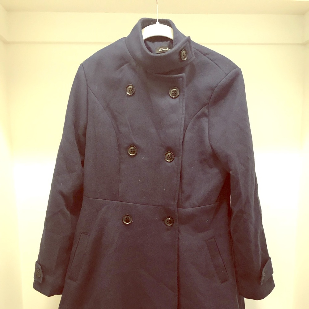 Dark Blue Navy double breasted Peacoat